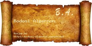 Bodosi Algernon névjegykártya